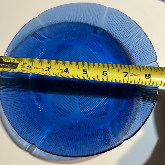 Three Forte Crisa Cobalt Glass Sunflower Coupe | Soup Bowls - Picture 7 of 8